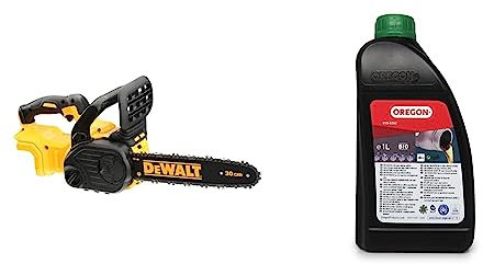 DEWALT - Tronçonneuse Élagueuse Brushless XR 18V - DCM565N-XJ - Tronçonneuse Sans Fil avec Poignée Ergonomique & OREGON - Huile pour Chaîne de Tronçonneuse Biologique, Lubrifiant Biodégradable