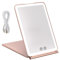 Miroir de Maquillage de Voyage, Miroir de Beauté Portable éclairé avec 72 LED, 3 Couleurs écran Tactile à intensité Variable, Rechargeable Miroir de Courtoisie de Table avec Lumières (Or Rose)