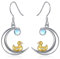 VONALA Niedliche Tier Ohrringe Silber 925 Mondstein Ente Ohrringe für Damen Entenschmuck für Mädchen Tochter Schwester Freunde