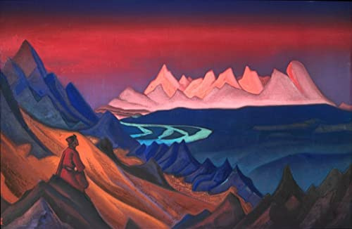 EfeMir Poster Und Drucke Abstraktes Gemälde Berühmte Gemälde Lied von Shambhala von Nikolai Konstantinowitsch Roerich für Schlafzimmer Home Decor 60x90cm