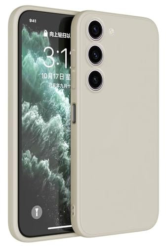 HAFFAN Custodia in Silicone TPU Compatibile con Samsung Galaxy S23 (6.1), Cover Case Protettiva per Cellulare - Bianco antico