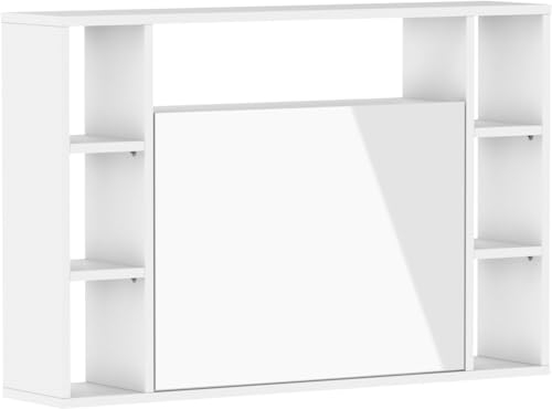 Domando Sekretär Campobasso Modern Breite 94cm, ausklappbare Schreibtischplatte, Hochglanz in Weiß Matt und Weiß Hochglanz