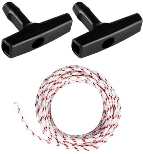 ZKSXOA Pull Cord for Lawnmower 4 Meters lawn mower replacement Pull Cord for Recoil Starter Craftsman Chainsaw Rope Replacement,Lawn Mower Trimmer,Comes with 2 handle