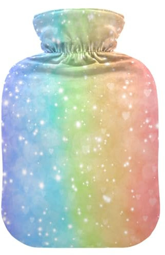 ISAOA Magic Glitter Rainbow Abstract Hot Water Bottle,S