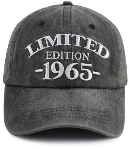 Xullaxth Limitierte Auflage 1960 1961 1962 1963 1964 1965 1966 1967 1968 1969 Mütze für Herren und Damen, verstellbare Baseballkappe aus Baumwolle, 1965 Schwarz, Einheitsgröße