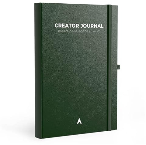 CREATOR JOURNAL Erfolgsjournal [ORIGINAL] - Journal Buch für Fokus, Struktur & Motivation (inkl. Videokurs) - Tagebuch für Erwachsene, Planer, Tagesplaner (Grün)