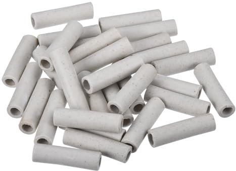 sourcing map 50pcs Ceramic Tube Insulated Electronic Wire Bundle Protection Heat Insulation Tube 5x8x30mm