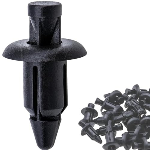 Alrens 35 PCS Rivet en Plastique vélo Carénage Garniture Clips en Rivet fixations Moto vis Spire Vitesse Attache Clip écrou Noir Trou de 6mm avec Honda/Compatible avec Yamaha/avec Suzuki/