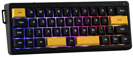 EPOMAKER TH40 Via Teclado Mecánico Gasket Gaming Teclado inalámbrico/Bluetooth,con 40 Teclas,Hot-Swap,RGB,3000mAh batería,NKRO,para PC/Mac. (Negro, Wisteria Linear Switch)