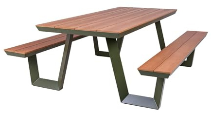 MaximaVida Aluminium Picknicktisch Bermuda 200 cm olivgrün