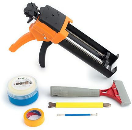 Pistola per sigillatura a doppia cartuccia, 400 ml, rapporto 1:1, pistola per sigillatura epossidica, resistente, economica e durevole, applicazione di malta epossidica a doppio tubo per giunti di