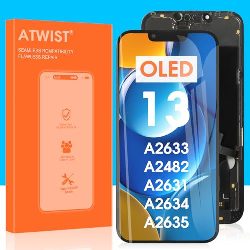 OLED Bildschirm Ersatz für iPhone 13 Display - für iPhone 13 LCD Digitalisierer Touch Screen 6.1 Zoll LCD A2633 A2482 A2631 A2634 A2635 Glas Pannello Full Montage Reparatur Set (Schwarz)