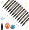 Metallic Stifte,12 Farben Dual tip Metallic Marker Stifte Set,Acrylstifte für Steine Wasserfest für Steine Holz,Glas,Leinwand,Stein,Stoff,DIY Fotoalben,Keramik