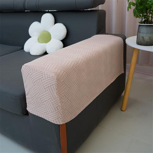 Hearda Sofa Armrest Protectors 2/4/6PCS/Set, Modern Stretch Fit Armrest Covers Chair Non-Slip Long Couch Arm Protector, Sofa Arm Caps Slipcovers for Armchairs, Sofas (Pink,Set of 4)