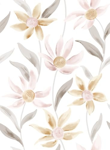 myforHD Papel Pintado Autoadhesivo Flores 44cmX300cm Papel de Pared Papel Adhesivo para Muebles Removible Impermeable Retro Vinilo PVC Pegatina Decorativos Pared Salon Dormitorio