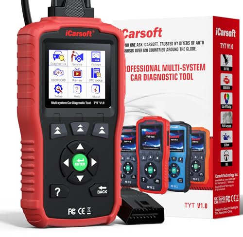 iCarsoft TYT V1.0 OBD2 Auto Diagnostica per Toyota/Honda/Nissan/Mazda/Hyundai/Kia, Diagnosi Auto in Italiano per Tutti i Sistemi, Ripristino dell'Olio, Calibrazione SAS, Aggiornamento a Vita