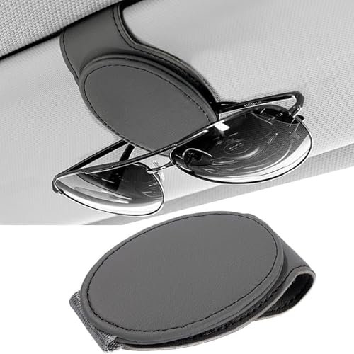 poraceous Brillenhalter für Auto Sonnenblende, Brillenhalter für Auto, Sonnenbrillenhalter Auto, Magnetische Auto Visier Brillenhalter, Sonnenbrillen Halterung/Ticket-Kartenclip, Grau