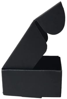 Geschenkschachtel aus Kraftpapier, für Kekse, Süßigkeiten, PVC-Fensterboxen, Geburtstagsparty, Zubehör, Verpackungsbox (schwarz, 100 Stück, 5,5 x 5,5 x 2,5 cm)