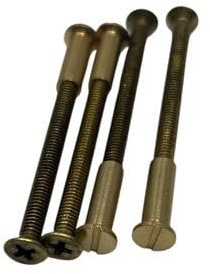 Hülsenschraube M4 | Türstärke bis 45 mm voll Messing Möbelschraube | Verbinder | 4 Stück