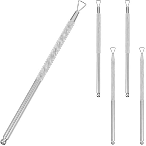 TOPPERFUN 5 piezas Herramientas Profesionales para Uñas Acero Inoxidable Empujador de Cutículas y Removedor de Esmalte Compacto y Ligero para Manicura y Pedicura Casa o Salón