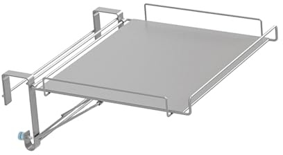 JISADER Schranktür Organizer Aus Edelstahl, Faltbar, Zum Aufhängen, für Die Arbeitsplatte, Verlängerungsregal, Rutschfester Organizer Halter, Platzsparend, Ge, Silber