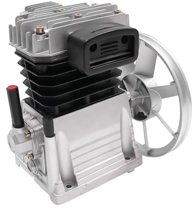3PS Druckluft Kompressor, Druckluftkompressor mit 2-Zylinder-Pumpenkopf, Druckluftmaschine, Luft Max 420 L/min, für die Gasförderung Kolbenkompressor Druckluftkompressor