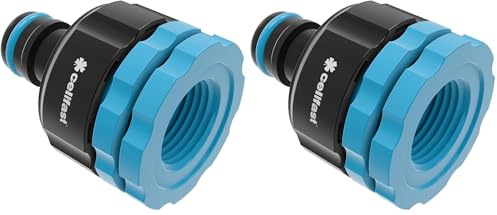 Cellfast Nez de Robinet Femelle Ergo™ 21-26,5-33,3 mm, 1/2, 3/4, 1, matière ABS, 53-210 (Lot de 2)