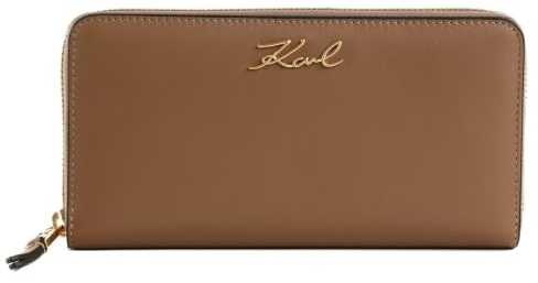 KARL LAGERFELD Portefeuille zippé Continental K/Signature Terra-Marron