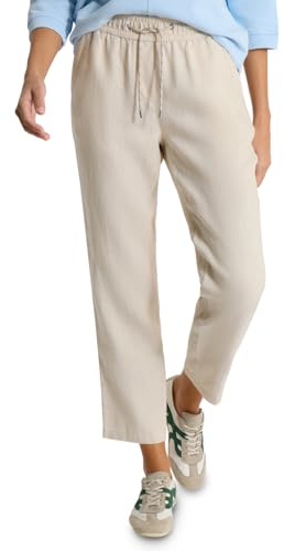 Cecil Slim Leg Hose im Causal Fit aus Leinen Macadamia beige L