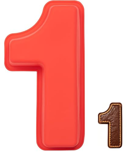 Sxingh Silikon Backform Zahl 1 Groß,backform zahlen,zahlen backform | kuchenform silikon,Antihaftend, 3D Number Cake, DIY Kuchenform, Für Kindergeburtstag, Hochzeit, Jubiläum
