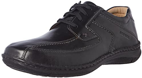 Josef Seibel Anvers 08 Herren Derby Schnürhalbschuhe Komfort Halbschuhe aus Echtleder,Schwarz (600 schwarz) ,45 EU