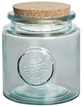 ICTC Authentic Recycled Glass Storage Jar with Kork Stopper Lid 800ml by