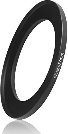 Ares Foto® Step-Up Lens Adapter Ring for Filters, Made of CNC Machined Metal with Matte Black Electroplated Finish (58mm – 77mm)