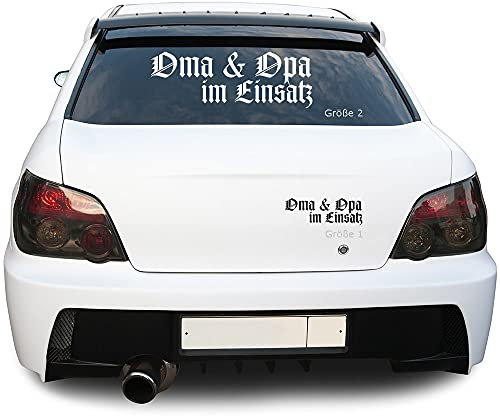 Sunnywall.de Autotattoo - Autoaufkleber Opa und Oma im Einsatz Größe Größe 2