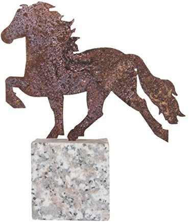 Karlslund Stahl-Pferd mit Granitstein