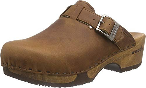 Woody Damen Manu Clogs, Braun (Tabacco)