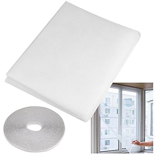 Zanzariera per insetti e zanzare, per porte e finestre, misura grande, colore: bianco