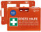 ACTIOMEDIC Erste-Hilfe-Kasten für die Lebensmittelindustrie, DOMINO DETECT DIN 13157:2021, Wandhalterung, blaue und gut erkennbare Pflaster, mehrsprachige Beschriftung, orange, 16 x 20 x 30 cm