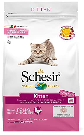Schesir Cat Kitten Huhn, Katzenfutter trocken für junge Kätzchen, 1.5 kg Beutel