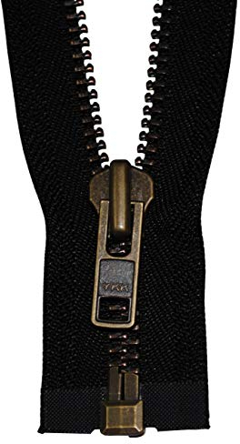 YKK Reißverschluss 1 Wege teilbar schwarz 75 cm Metall Metallzähne