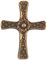 Wilde Bronze Kreuz Sonne und Sterne Kommunion 13 cm * 10 cm, Wandbild, Wandmontage, Kirchen