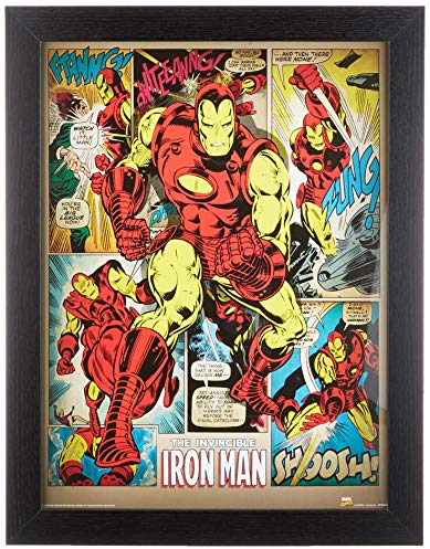 Pyramid International Iron Man (Retro) 30cm x 40cm Framed, Collectors Print - A Stunning Artwork to Enhance Your Collection or Living Space, One Size
