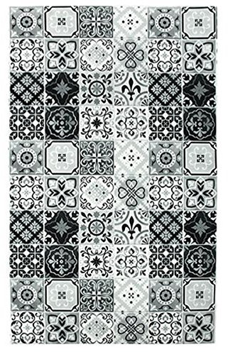 Carreaux DE Ciment - Tapis Carreaux de Ciment Noir et Blanc 45x75