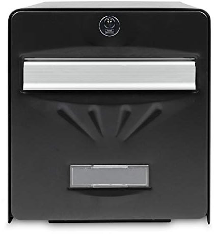 BURG-WÄCHTER Boîte Aux Lettres Agréée La Poste, 2 Portes Dont Une Vitrée, 516 NO PV BALnéaire, Noir, En Acier Galvanisé, Avec Porte À Ouverture Totale Et Stop-Courrier (Porte Bloquée À 120°)