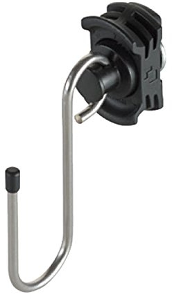 KERL Butler - Automotive Fitting mit Haken für Airlineschienen (z.B. LS-AL-10006), Endbeschlag, Stahl, Kunststoff, Schwarz-Silber