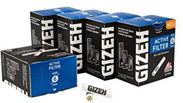 Gizeh ACTIV Filter Slim 5x34er Ø 6 mm - 170 Stk Aktivkohlefilter - Joint Tips - Schadstoffarmer Rauchen