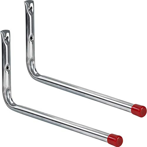 ALPENSTAHL Wandhaken Metall Garagen-Haken Werkstatt | Geräte-Halterung 350 mm | Befestigungshaken Werkzeug für Wand-Montage | Schwerlast-Haken Tragkraft 20 kg | 2 Stück - Montagehaken-Set L-Form