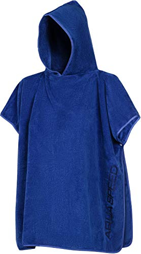 Aqua Speed Bademantel Kinder Jungen 2-5 Jahre | Poncho Handtuch | Badeponcho | Handtuchponcho Jungs | Badetuch Kapuze | blau 01 | Gr. 70 x 120 cm