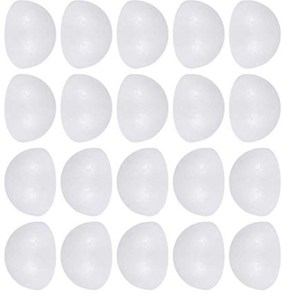 HEALLILY 50 Stück Halbe Schaumkugeln 6 cm Glatte Runde Styroporschaumkugeln Halbkreisschaumkugeln Modellieren von Styroporkugeln für DIY Craft Holiday Ornamente Hochzeitsschule