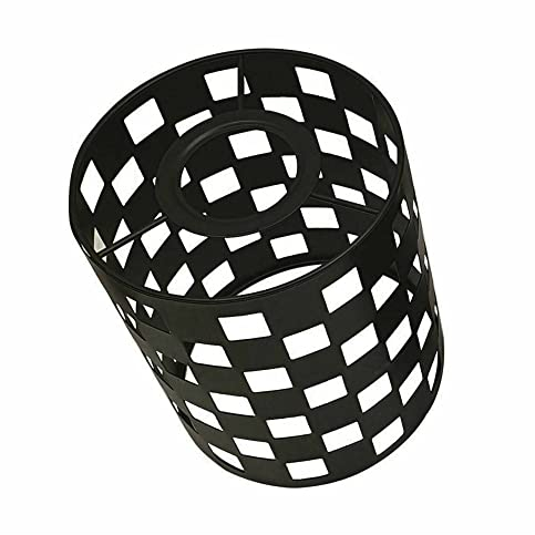DC VOLTAGE Industrial Metal Bulb Guard Drum Shaped Lamp Shades for Ceiling Pendant Lights Indoor Easy Fit Wire Cages for Kitchen Hallways Living Room (Black)